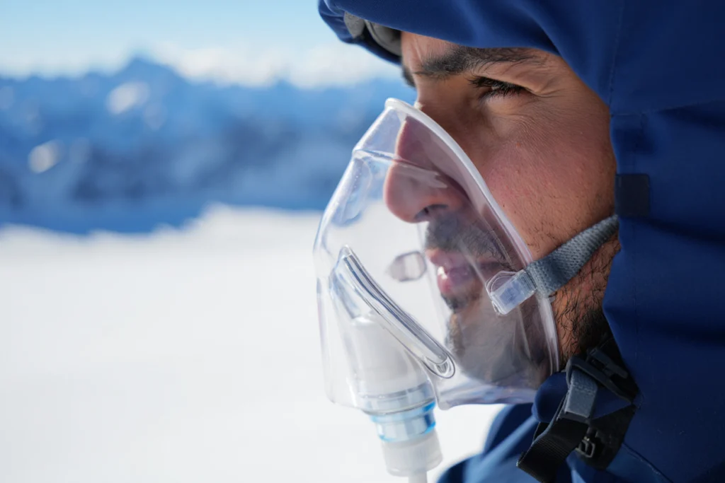 ENT considerations for oxygen mask use in mountain sports